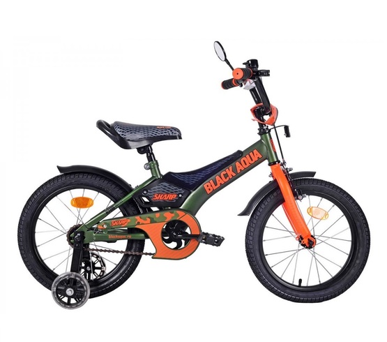 Велосипед Black Aqua Sharp 14"; 1s, хаки-оранжевый