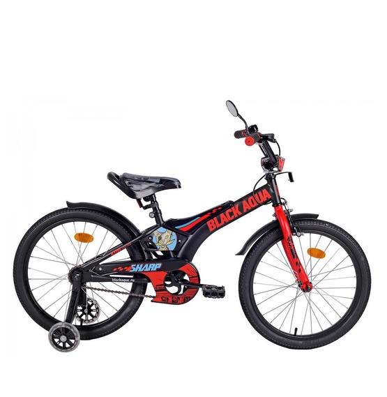 Велосипед Black Aqua Sharp 16"; 1s, черно-красный